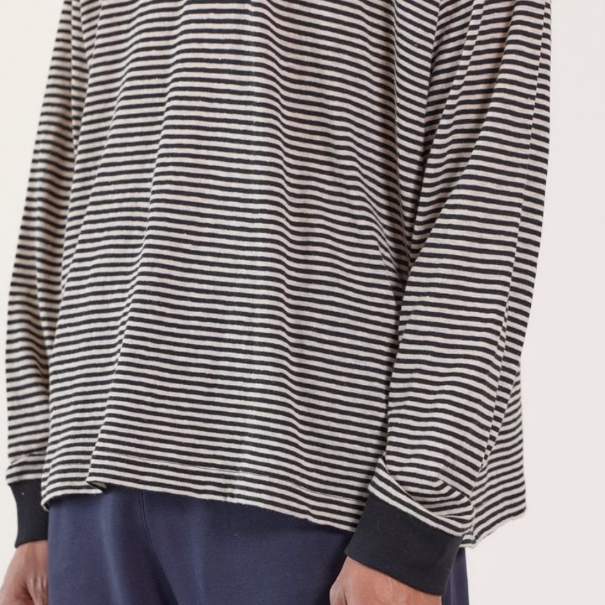 mocT NEP SOFTBORDER JERSEY RUGGER SHIRT BLACK×BEIGE