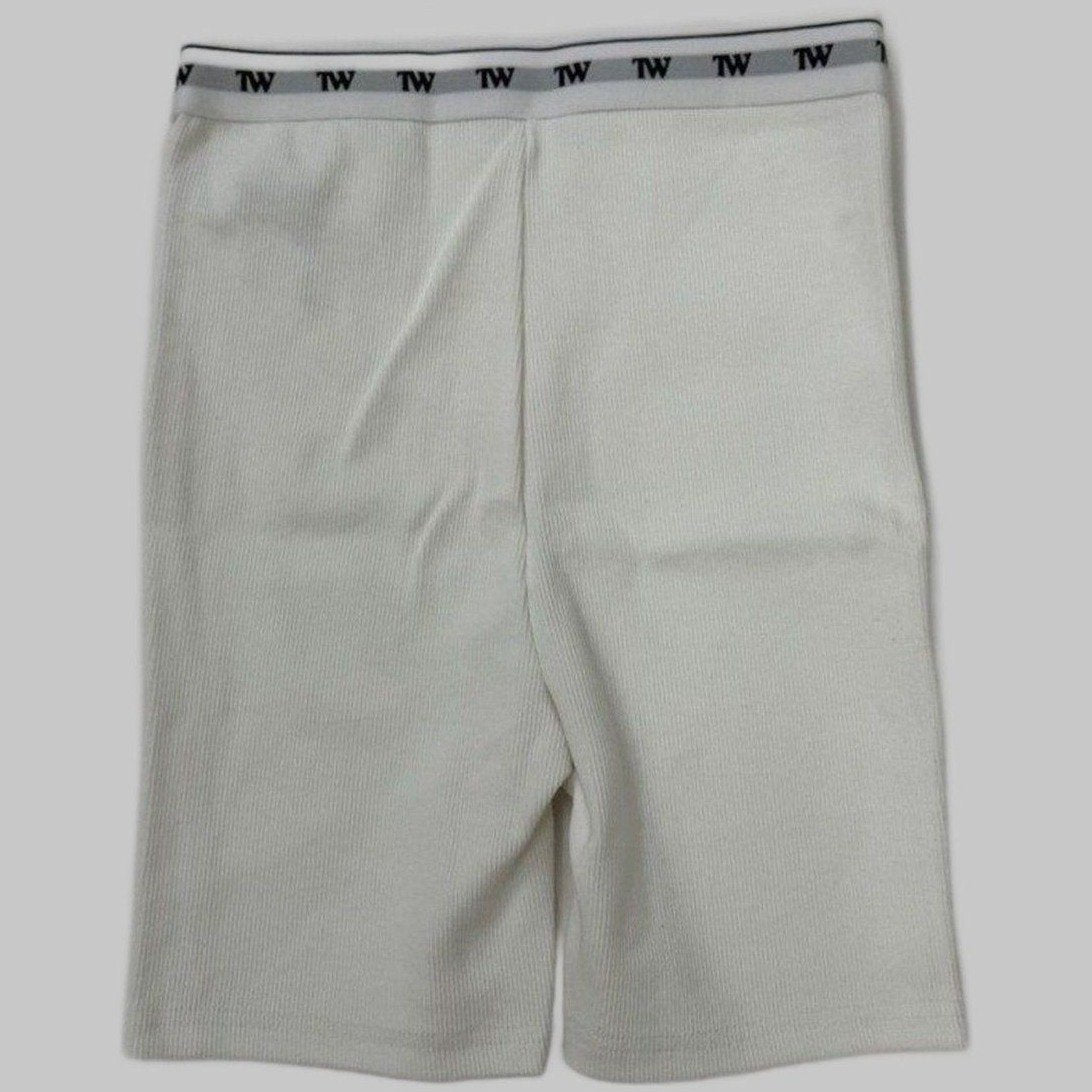 TW SIGNATURE LOGO RIB SHORTS WHITE