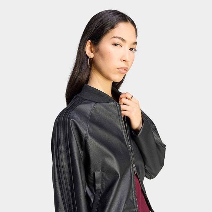 adidas originals PLEATHER SST TRACK ブラック/マルーン
