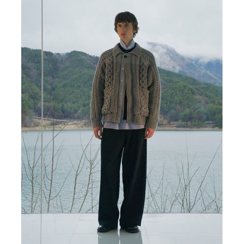 +phenix WINDSTOPPRE wool Knit cardigan gray