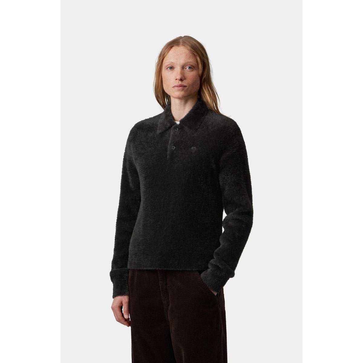 CARHARTT W L/S Maine Polo Sweater Black/Black