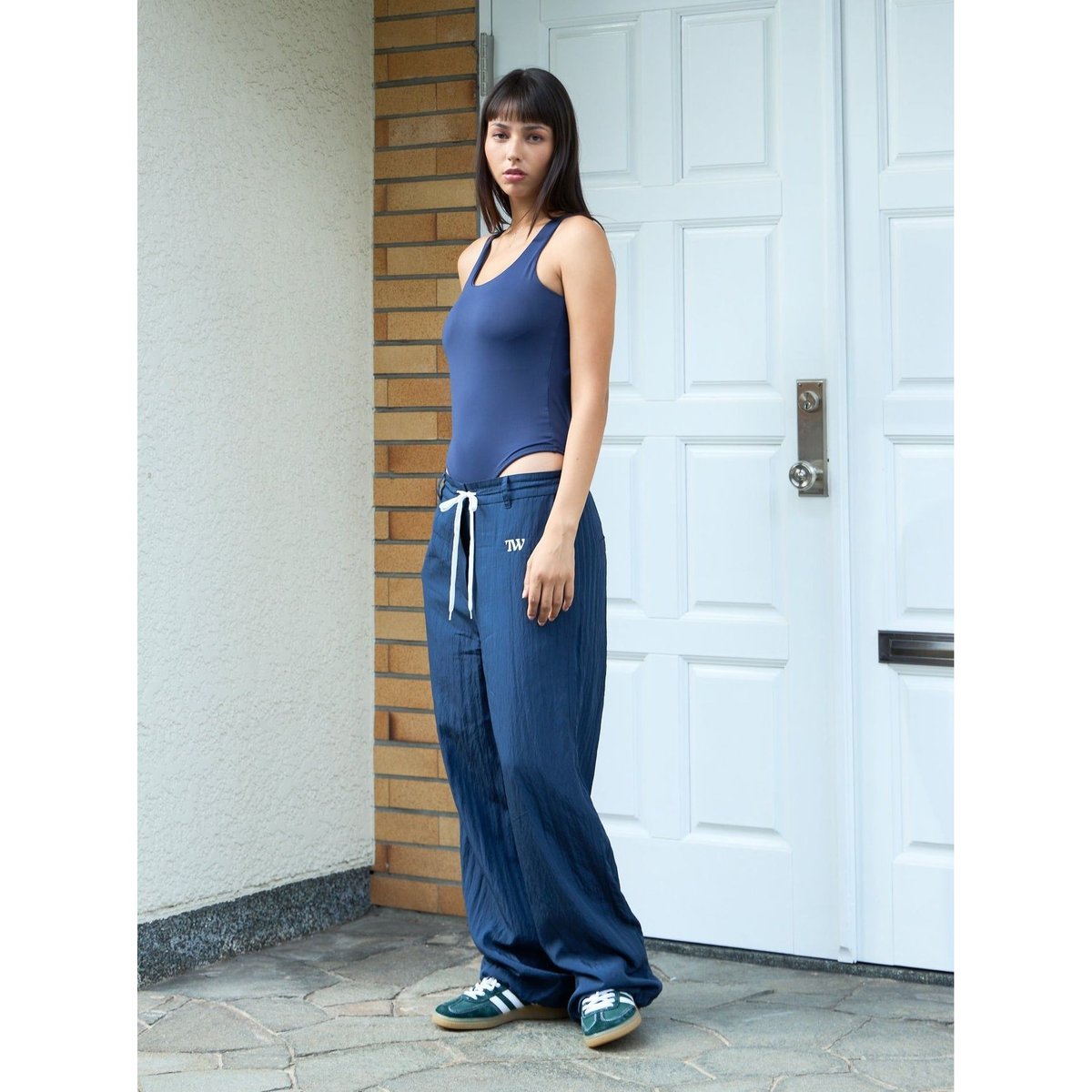 TW Satin Drawcord Pants NAVY