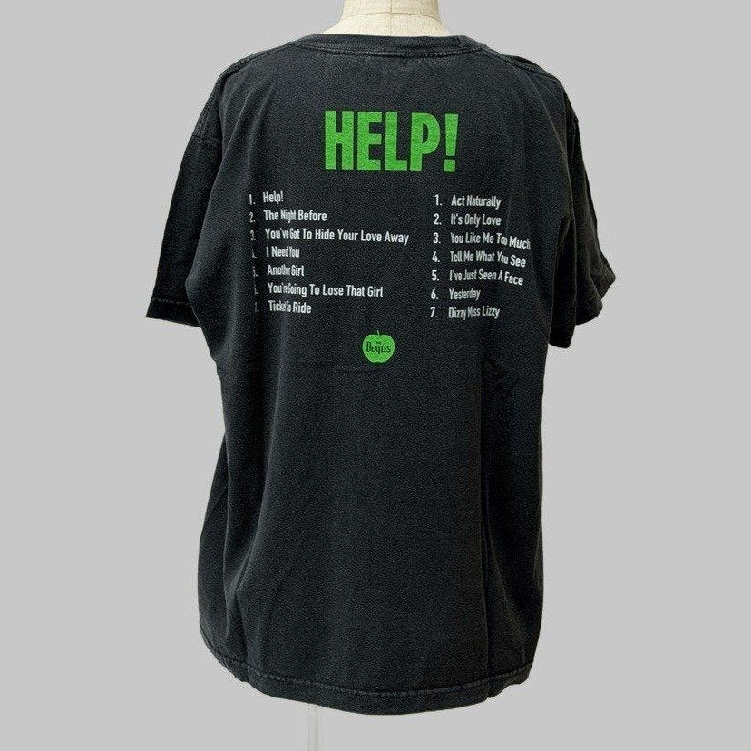 GOOD ROCK SPEED THE BEATLES（ビートルズ） “HELP!” Front & Back Print T-Shirt CHARCOAL