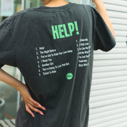 GOOD ROCK SPEED THE BEATLES（ビートルズ） “HELP!” Front & Back Print T-Shirt CHARCOAL