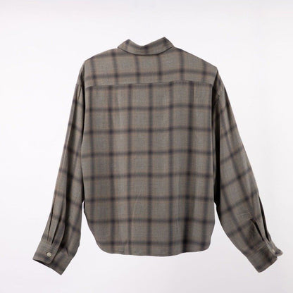 JL264S02_チェックフェードシャツ HULLE exclusive ウォッシュブルー