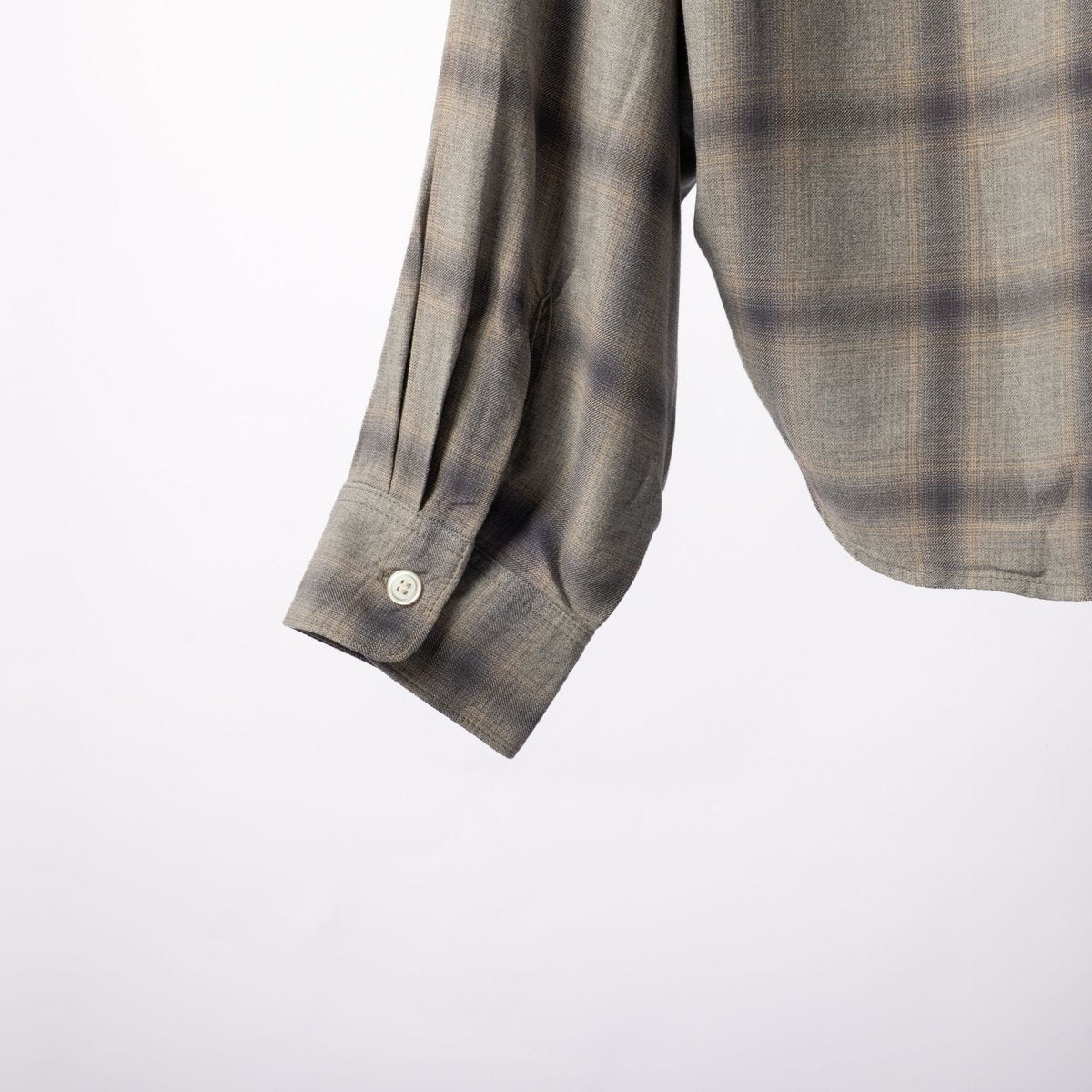 JL264S02_チェックフェードシャツ HULLE exclusive ウォッシュブルー