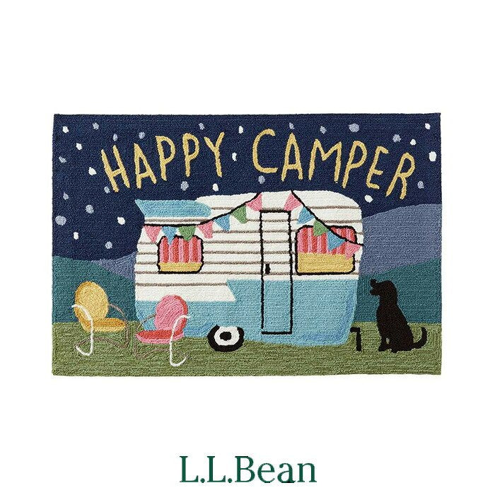 L.L.BEAN インドア・アウトドア・バケーションランド・ラグ、ハッピー・キャンパー 516556