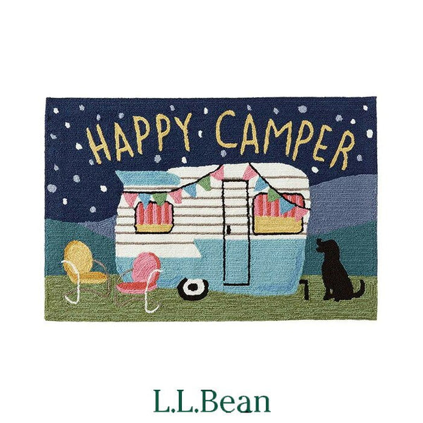 L.L.BEAN インドア・アウトドア・バケーションランド・ラグ、ハッピー・キャンパー 516556