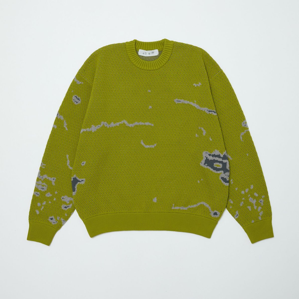 BAL JACQUARD PATTERN CREWNECK SWEATER PISTACHIO