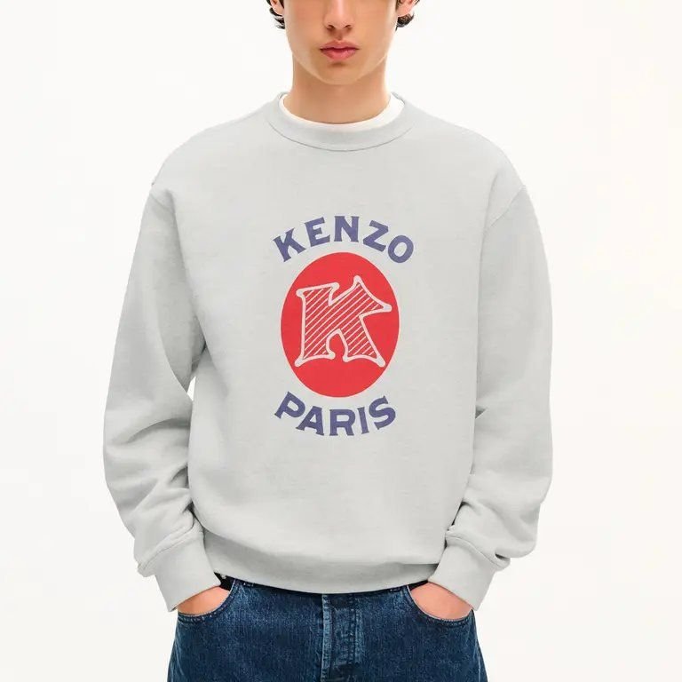 KENZO MENS EMBLEM CLASSIC SWEATSHIRT Pale Grey