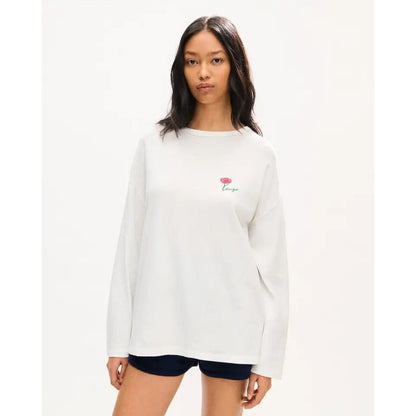 KENZO LADYS GOTS TULIP LOOSE L/S T-SHIRT Off White