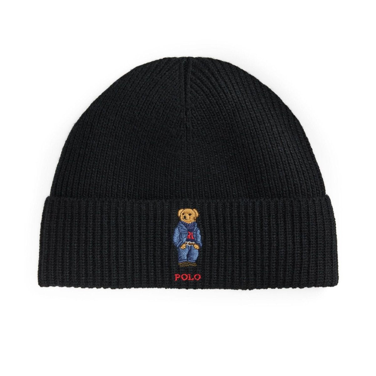RALPH LAUREN SOLIDDENIMBEARBEANIE POLO BLACK
