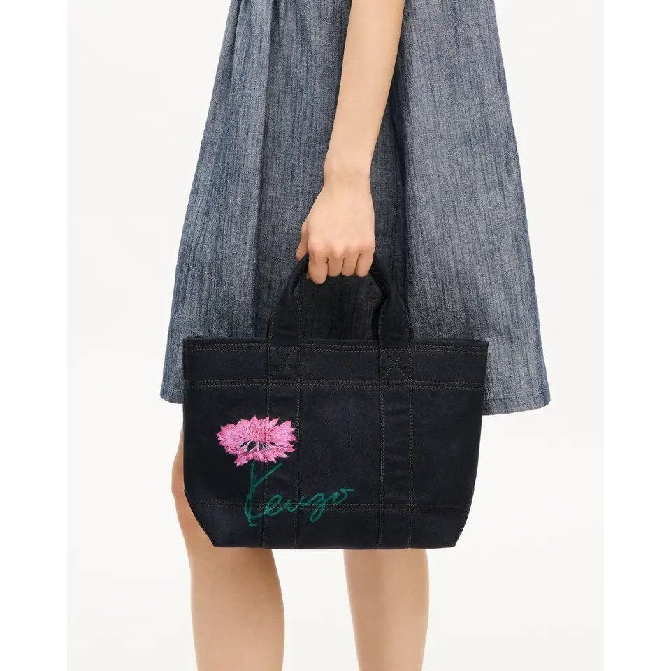 KENZO TULIP SMALL TOTE BAG Navy Blue