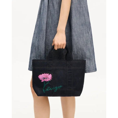 KENZO TULIP SMALL TOTE BAG Navy Blue