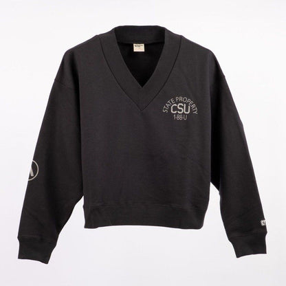 COLLEGIATE PACIFIC V Neck Sweat Shirt（HLEX) CHARCOAL