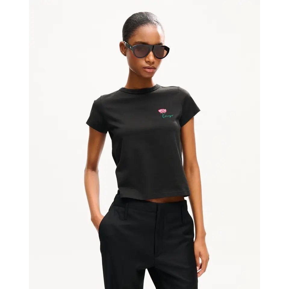 KENZO LADYS GOTS TULIP SMALL T-SHIRT Black