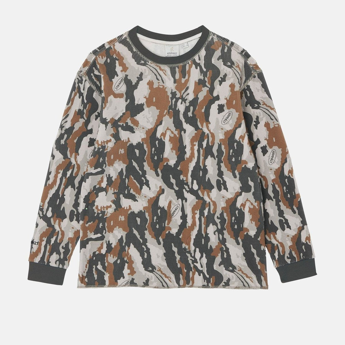 Gramicci WAFFLE CREW BARK CAMO