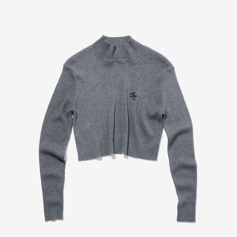 PARROTCANVAS PC Cropped Turtleneck GRAY