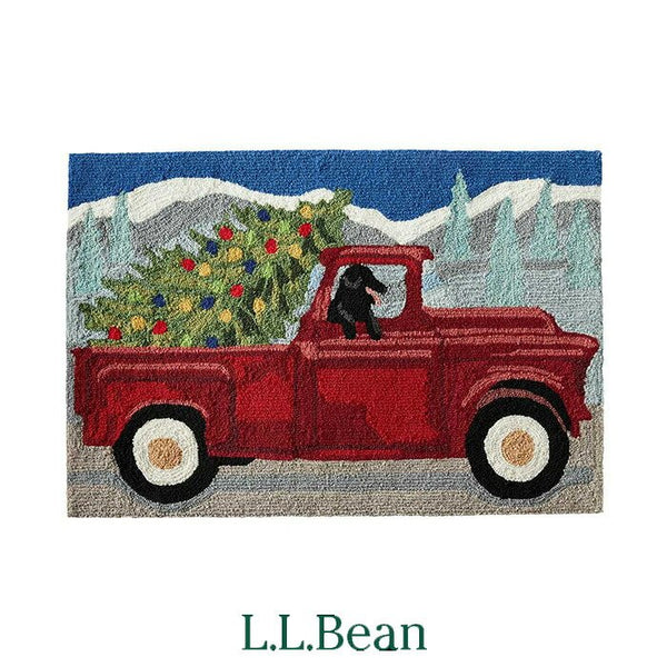 L.L.BEAN インドア・アウトドア・バケーションランド・ラグ、レッド・トラック 512115