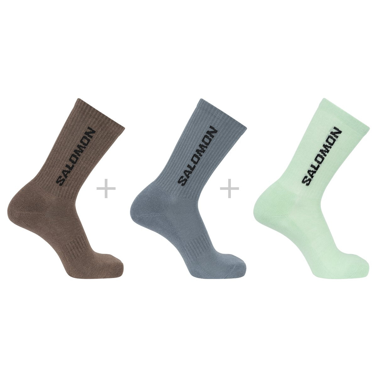 SALOMON EVERYDAY CREW 3-PACK STORMY WEATHER/SEA FOAM/MUSTANG