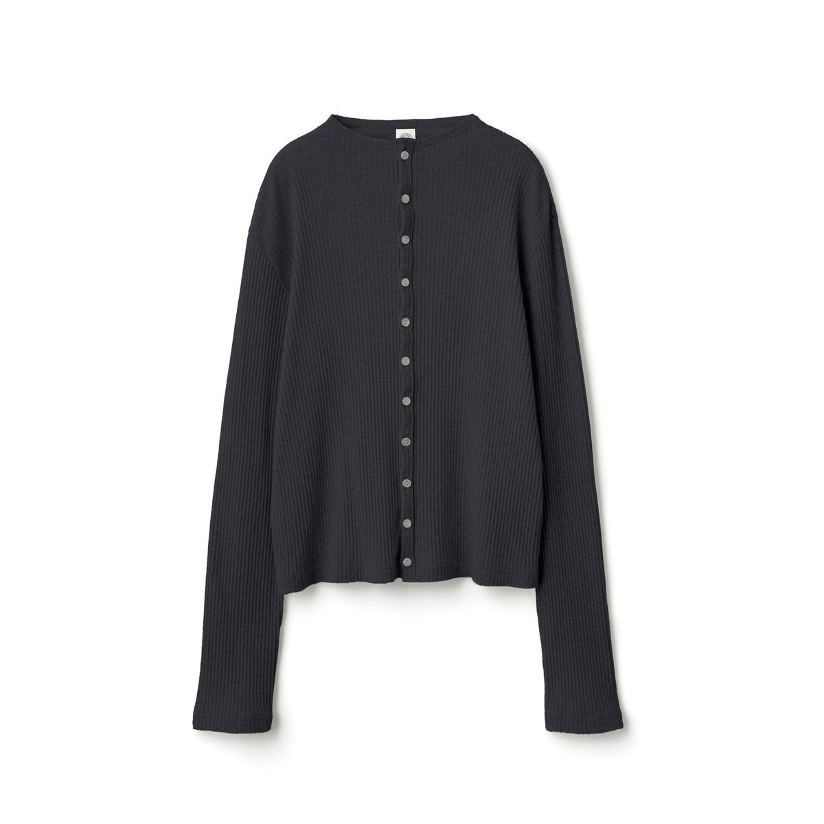 ORCIVAL VRI_MOCK NECK CARDIGAN CHARCOAL