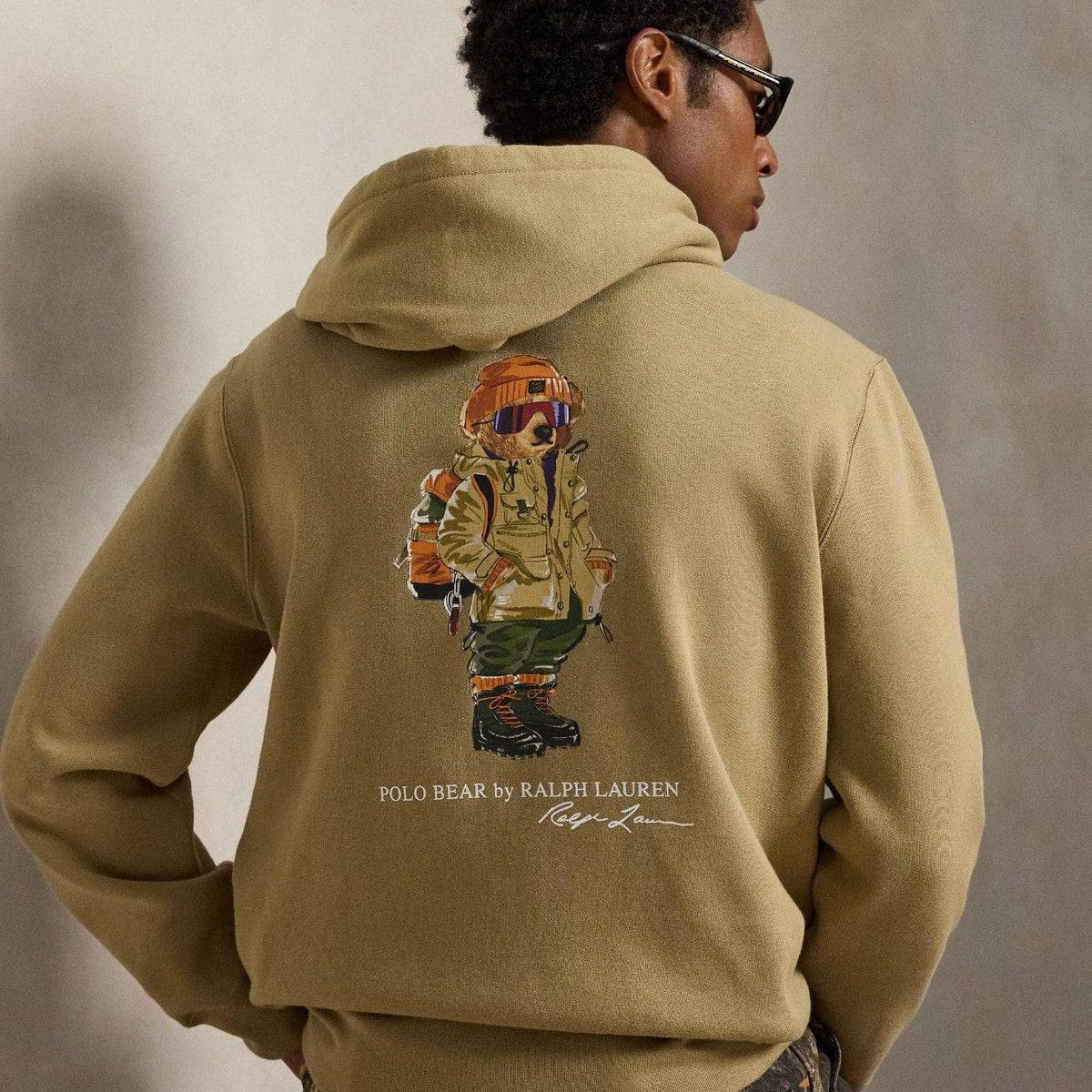 RALPH LAUREN POLO BEAR HOODIE RL KHAKI