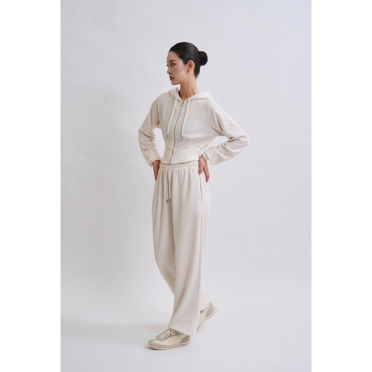 DANP Knit Warm Line Fit Hoodie IVORY