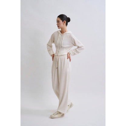 DANP Knit Warm Line Fit Hoodie IVORY
