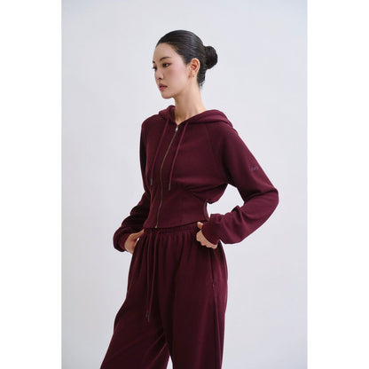 DANP Knit Warm Line Fit Hoodie BURGUNDY