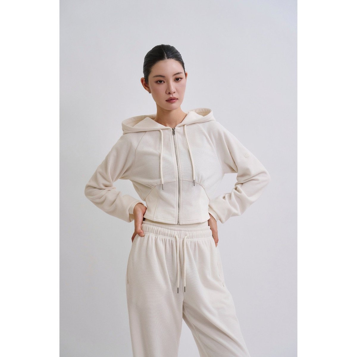 DANP Knit Warm Line Fit Hoodie IVORY