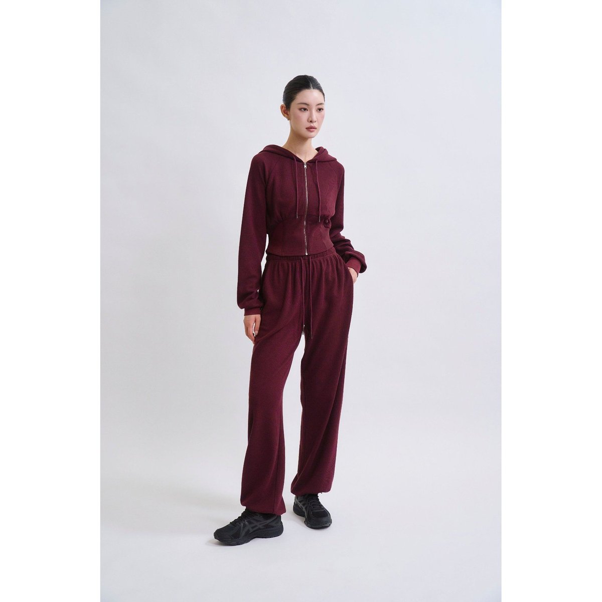 DANP KnitWarmLayeredJoggerPant BURGUNDY