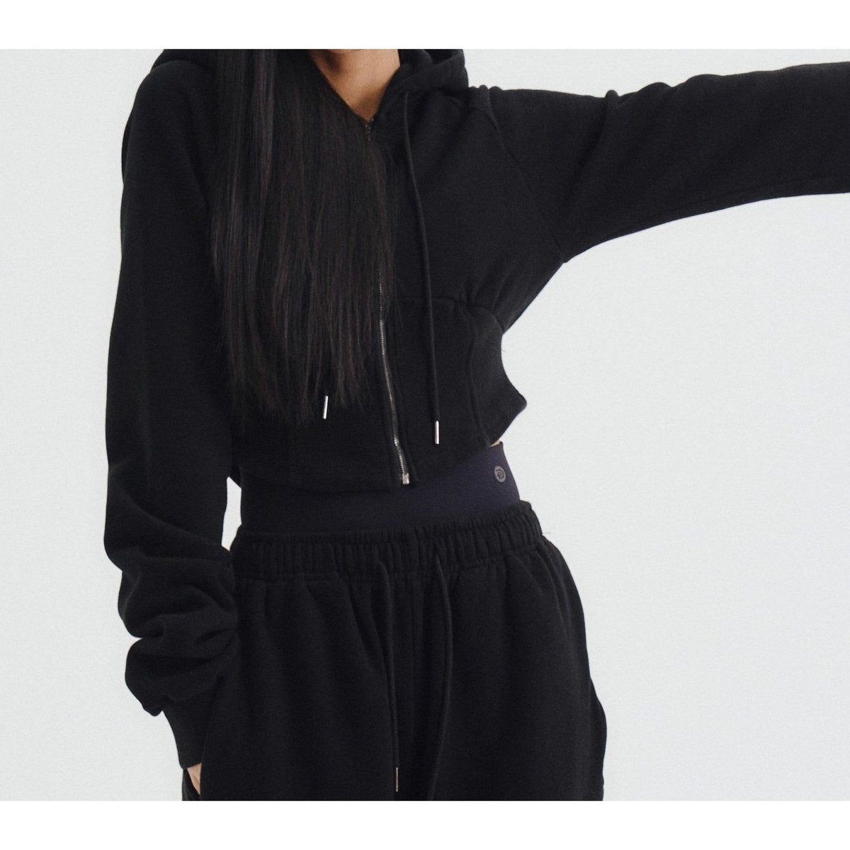 DANP Soft Line Fit Hooded Zip BLACK