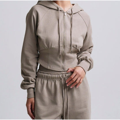 DANP Soft Line Fit Hooded Zip BEIGE