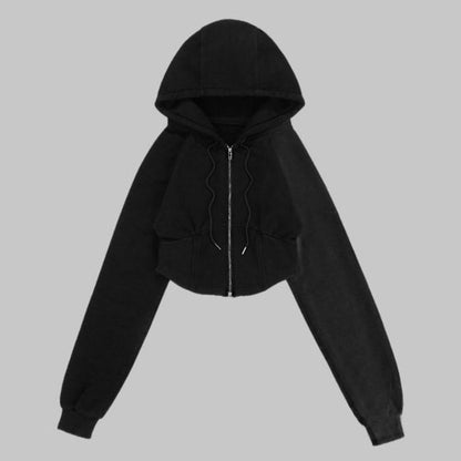 DANP Soft Line Fit Hooded Zip BLACK