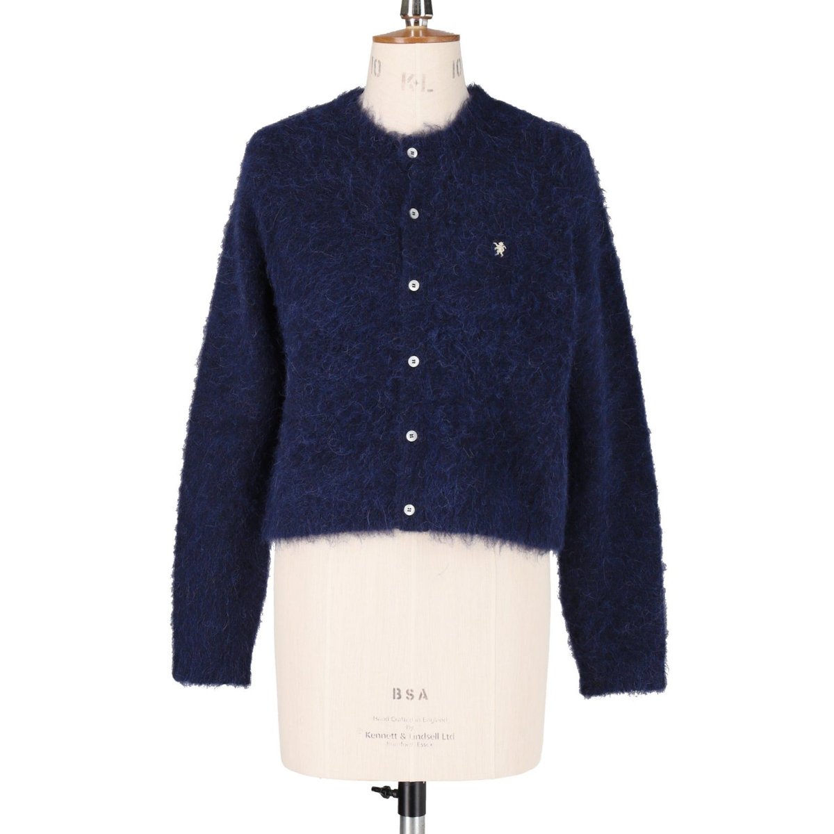 GYMPHLEX CREW NECK SHORT CARDIGAN DK.NAVY(CREAM)