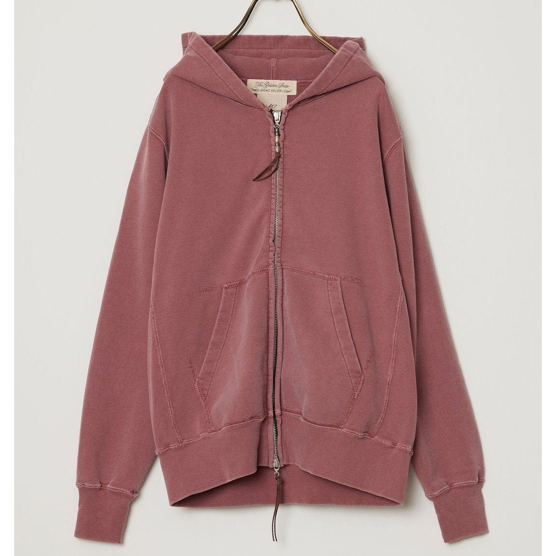REMI RELIFE SP加工裏毛ZIPパーカ bordeaux