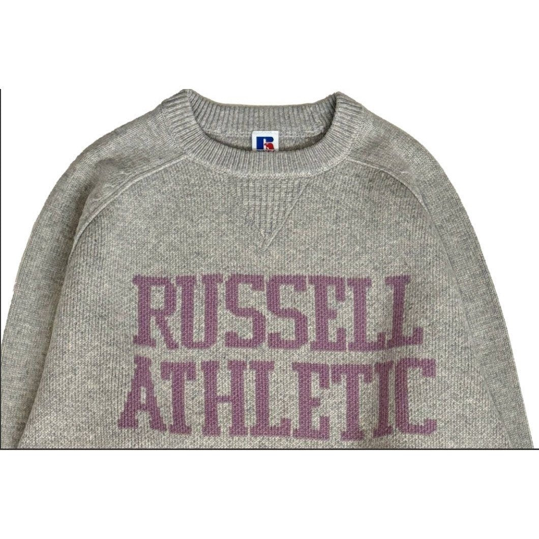 RUSSEELL ATHLETIC Wool Blend Jacquard Arch Logo Knit CN