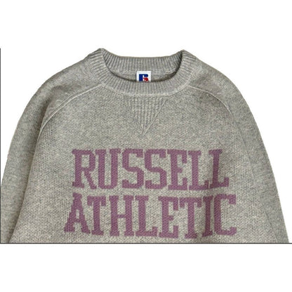 RUSSEELL ATHLETIC Wool Blend Jacquard Arch Logo Knit CN