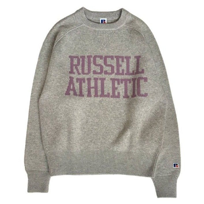 RUSSEELL ATHLETIC Wool Blend Jacquard Arch Logo Knit CN