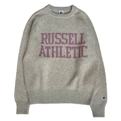 RUSSEELL ATHLETIC Wool Blend Jacquard Arch Logo Knit CN