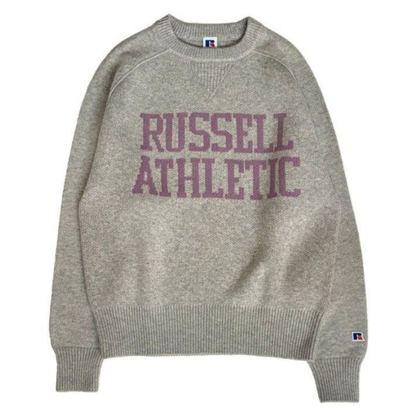 RUSSEELL ATHLETIC Wool Blend Jacquard Arch Logo Knit CN 102263-100