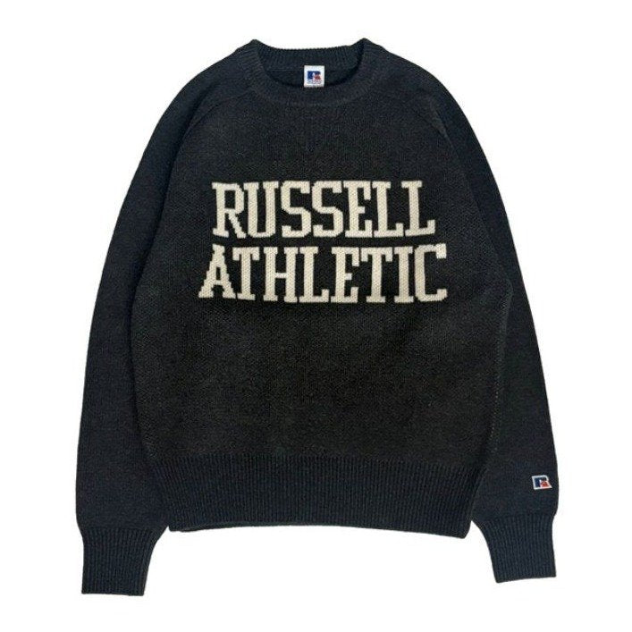 RUSSEELL ATHLETIC Wool Blend Jacquard Arch Logo Knit CN