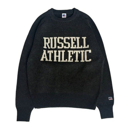 RUSSEELL ATHLETIC Wool Blend Jacquard Arch Logo Knit CN