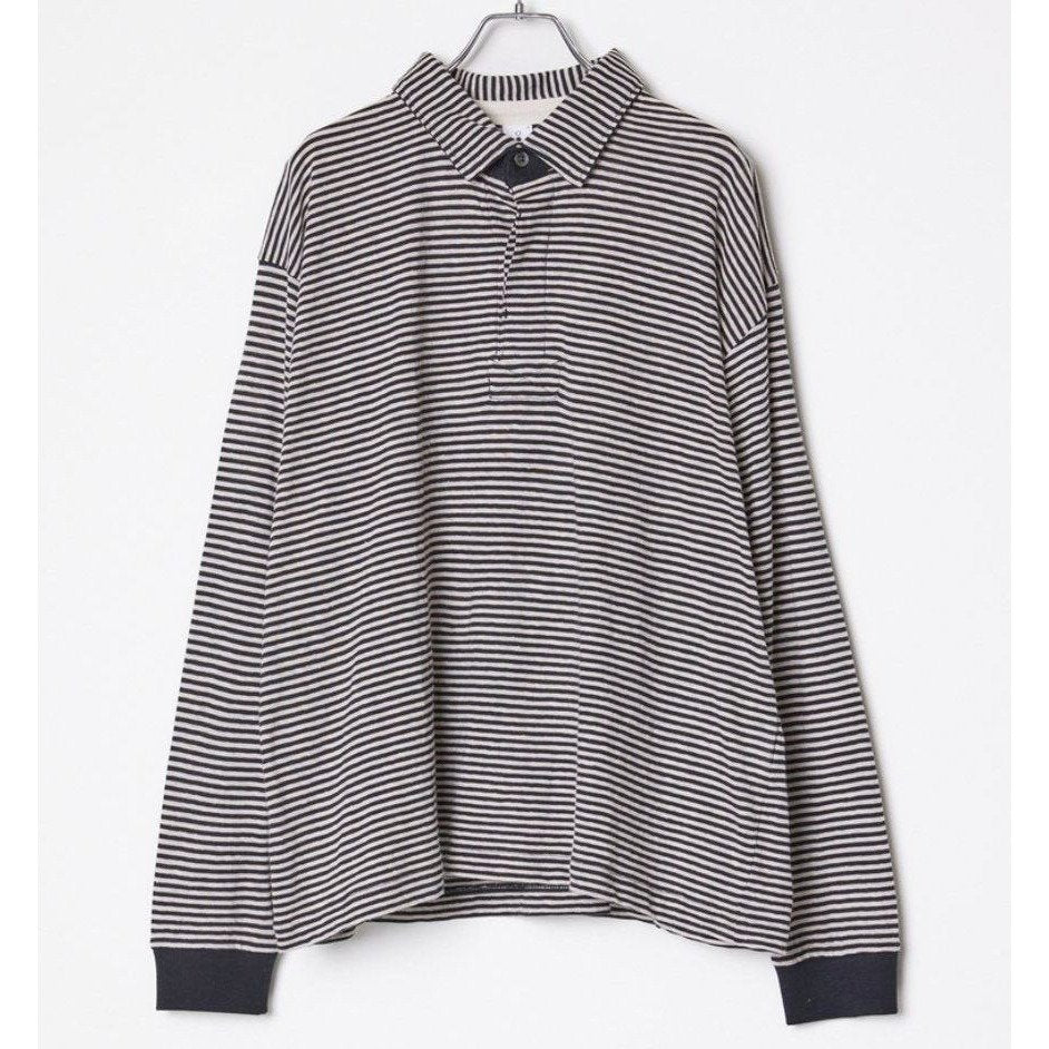 mocT NEP SOFTBORDER JERSEY RUGGER SHIRT BLACK×BEIGE