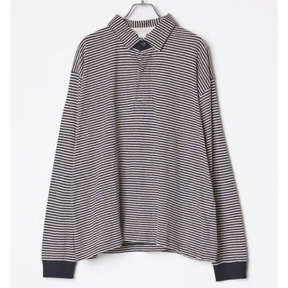 mocT NEP SOFTBORDER JERSEY RUGGER SHIRT BLACK×BEIGE