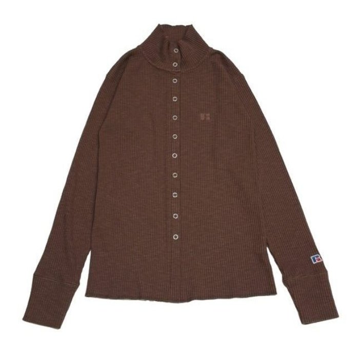 RUSSELL ATHLETIC Wmns Slub Rib 2Way Cardigan Brown