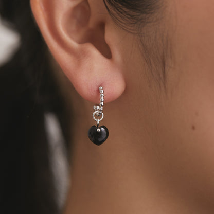 BAQLESS  Ludique Onyx Heart Silver 262LD-ONHT-SV