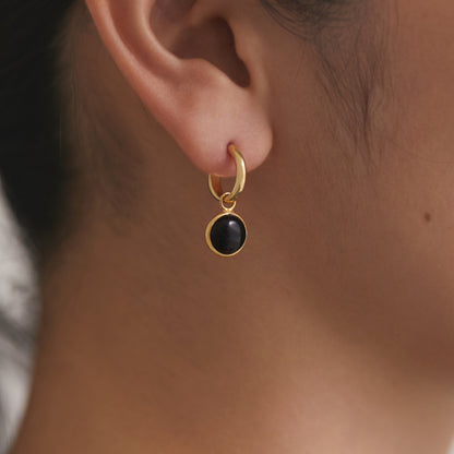 BAQLESS  Ludique Round Onyx Gold 262LD-ON-YG