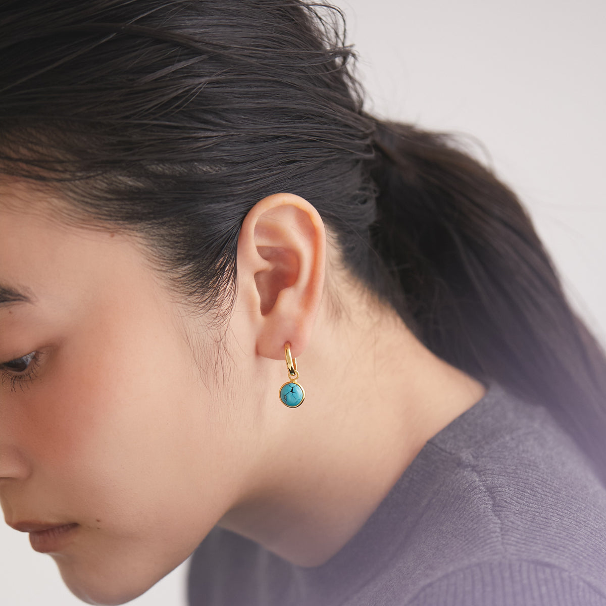 BAQLESS  Ludique Round Turquoise Gold  262LD-RTQ-YG