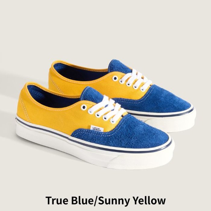 Vans PREMIUM オーセンティック image number 2 PREMIUM SUEDE/CANVAS True Blue/Sunny Yellow